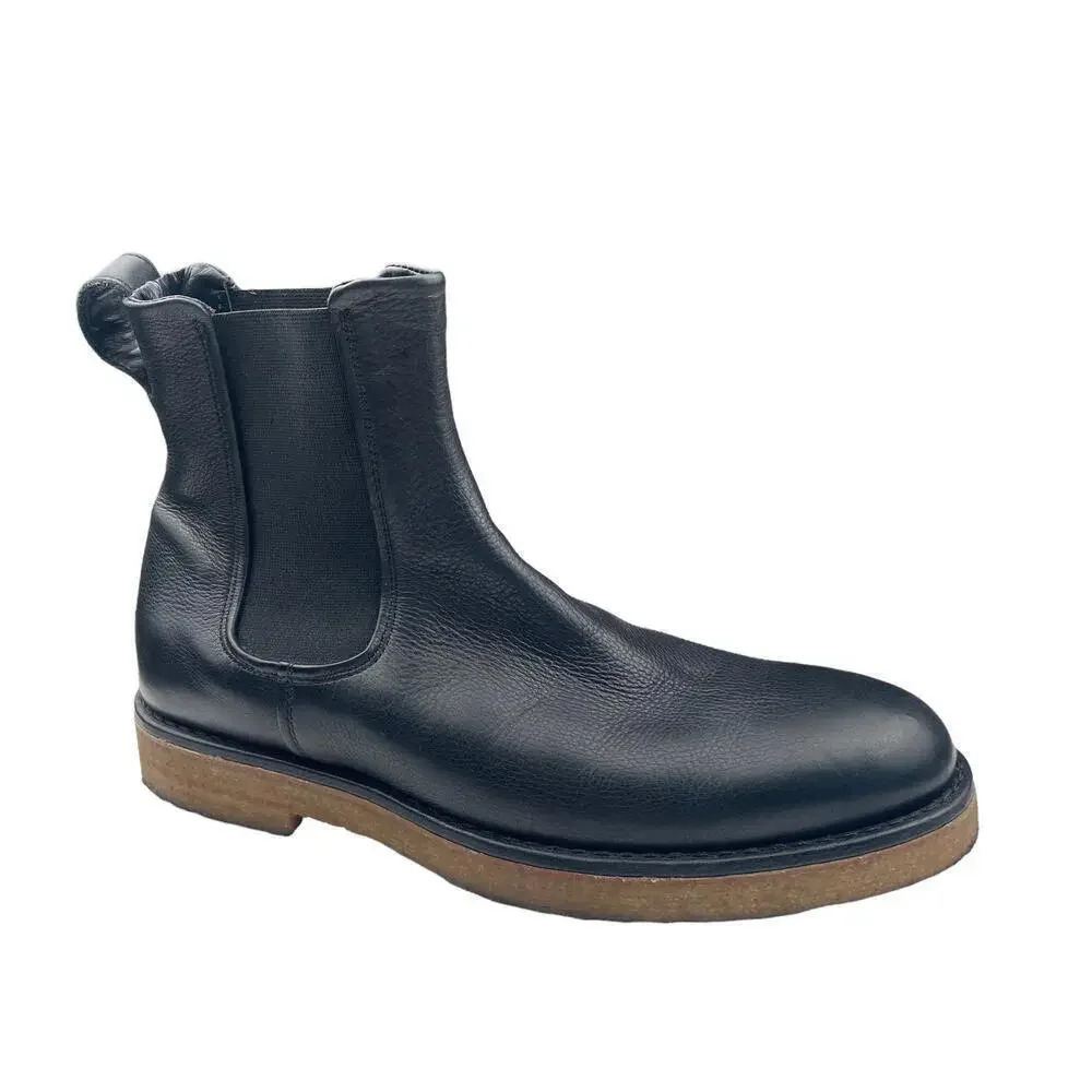 VINCE Cressler Leather‎ Black Chelsea Ankle Boots M 7 /W 9